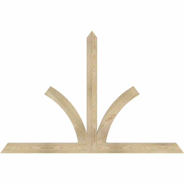 Ekena Millwork Richland Rough Sawn Timber Gable Bracket, Douglas Fir, 72"W x 48"H x 2"D x 4"F, 16/12 Pitch GBW072X48X0204RIC00RDF - main